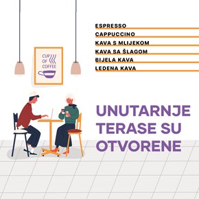 Potraži osvježenje </br> na unutarnjim terasama